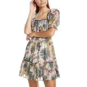 Walter Baker Liza Mini Dress Key Largo Women's Size 6 Square Neck Floral